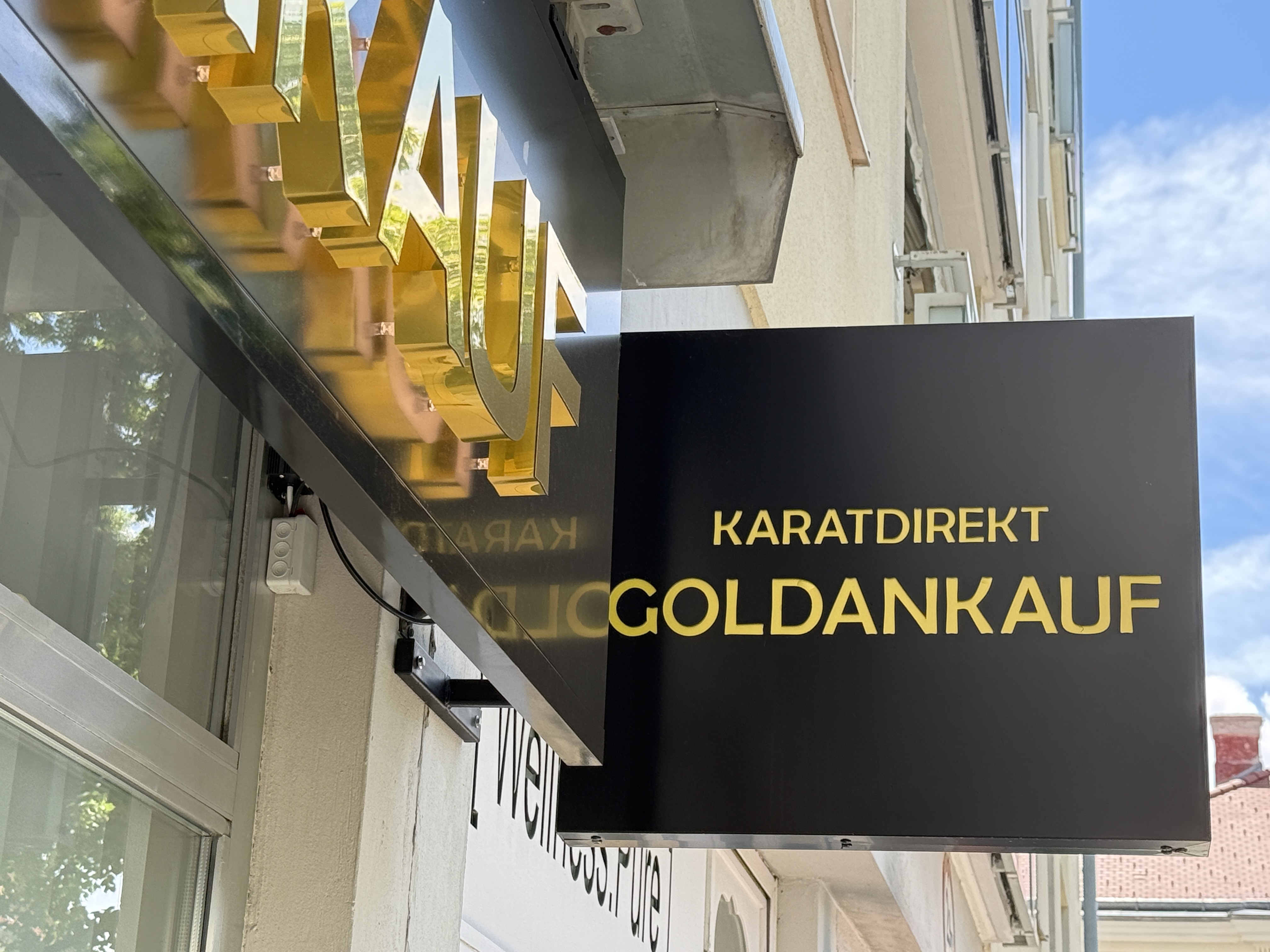Karat Direkt – Geschäftsschild am Erzherzog Rainer-Ring 22 in Baden